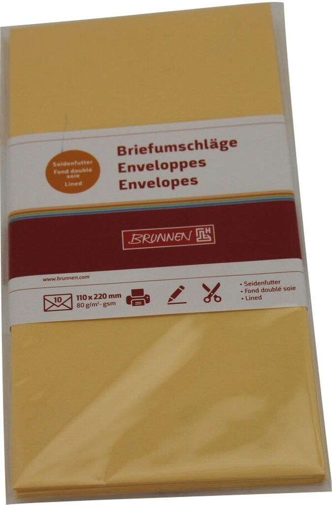 Briefhuellen honig DL m. Futter 10er