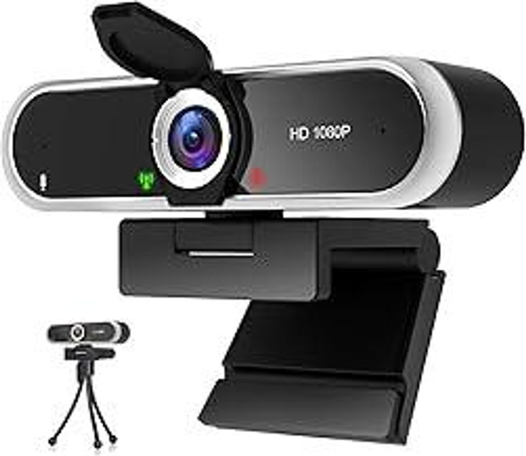 NIVEOLI Webcam 1080P mit Mikrofon und Web cam Abdeckung, Produktbild 