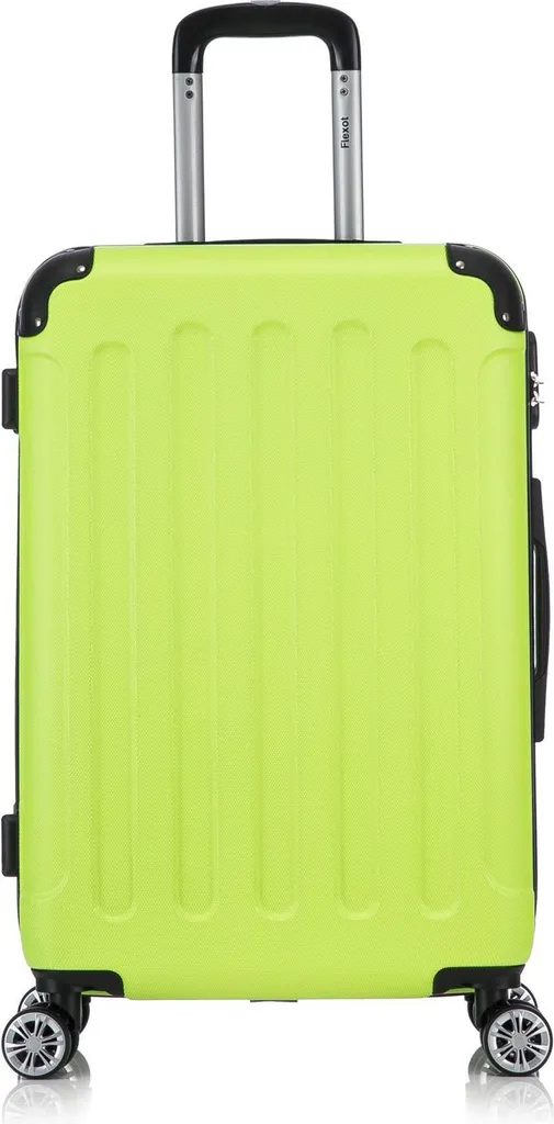 Valigia XL Flexot F-2045 Giallo Neon: Guscio Rigido per Grandi Viaggi