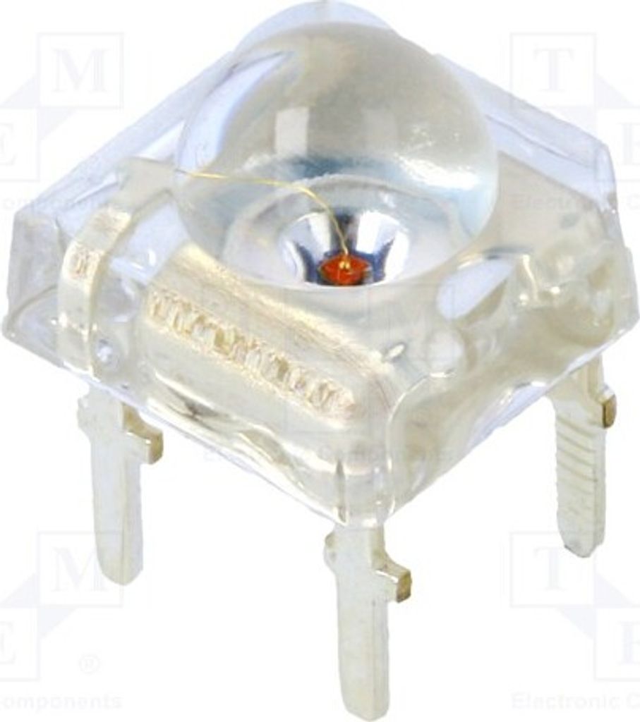 1x LED Super Flux oval 7,62x7,62mm orange 4200÷5800mcd 80° 80mA OS5OKAZ281P LED D