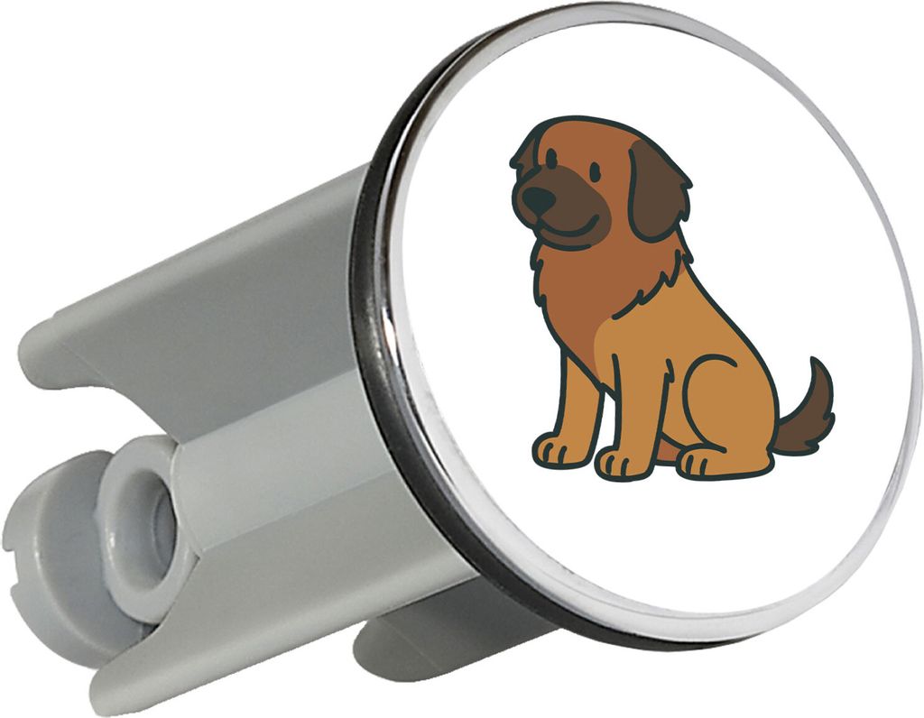 Huuraa Waschbeckenstöpsel Leonberger Comic Leo 4cm höhenverstellbar Abflussstopfen Geschenkidee