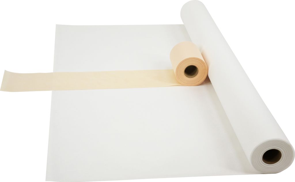 Sensalux Kombi-Set 1 Tischdeckenrolle 1,18m x 25m weiß + Tischläufer 15cm creme