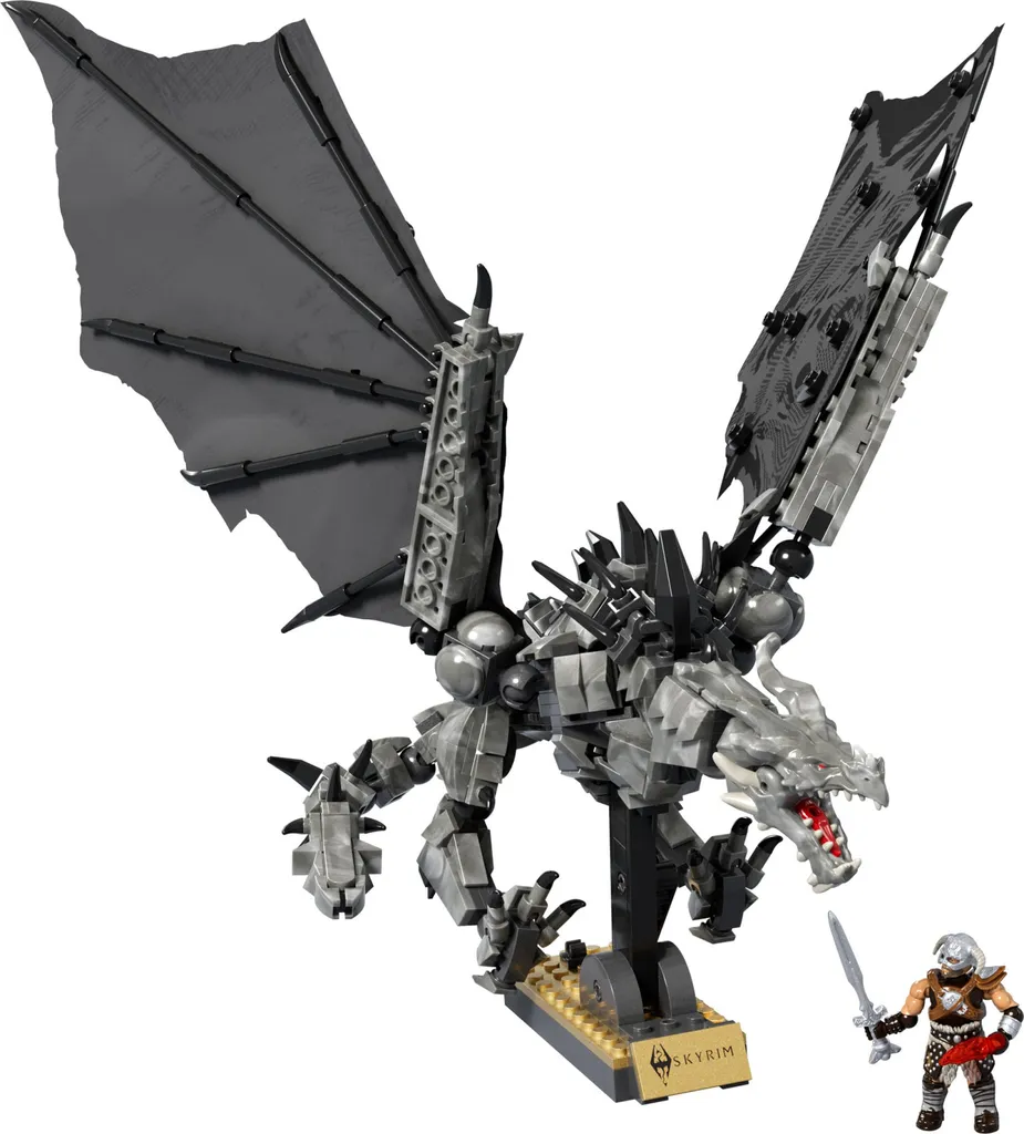 Alduin MEGA Skyrim Figurine Articulée de 50cm à Construire avec Ailes Mobiles