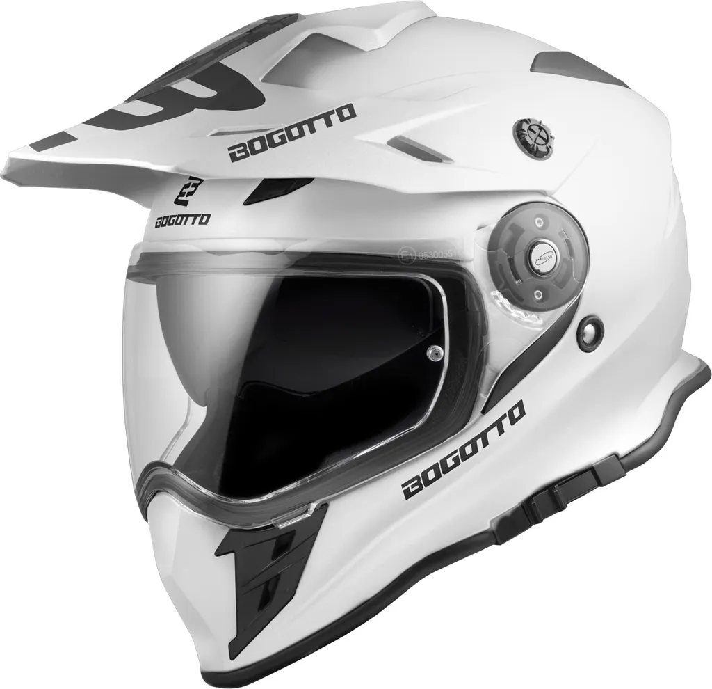Bogotto V331 Enduro XS Bianco - Casco Moto Robusto con Doppia Visiera