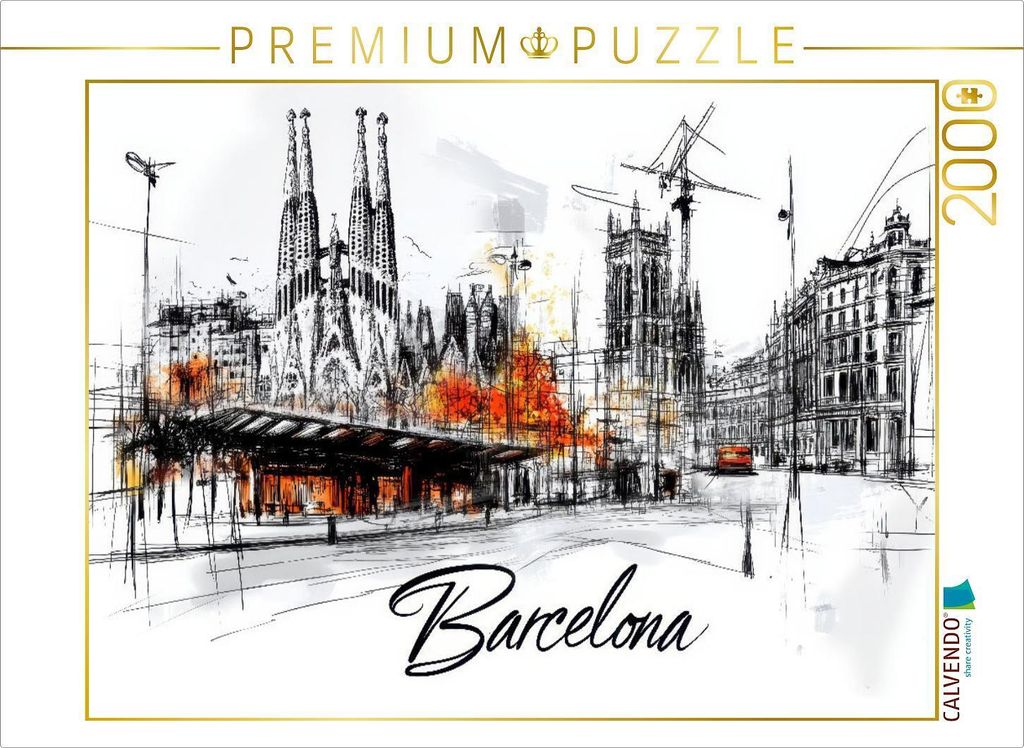 CALVENDO Puzzle Barcelona | 2000 Teile Lege-Größe 90x67cm Foto-Puzzle für glückliche Stunden