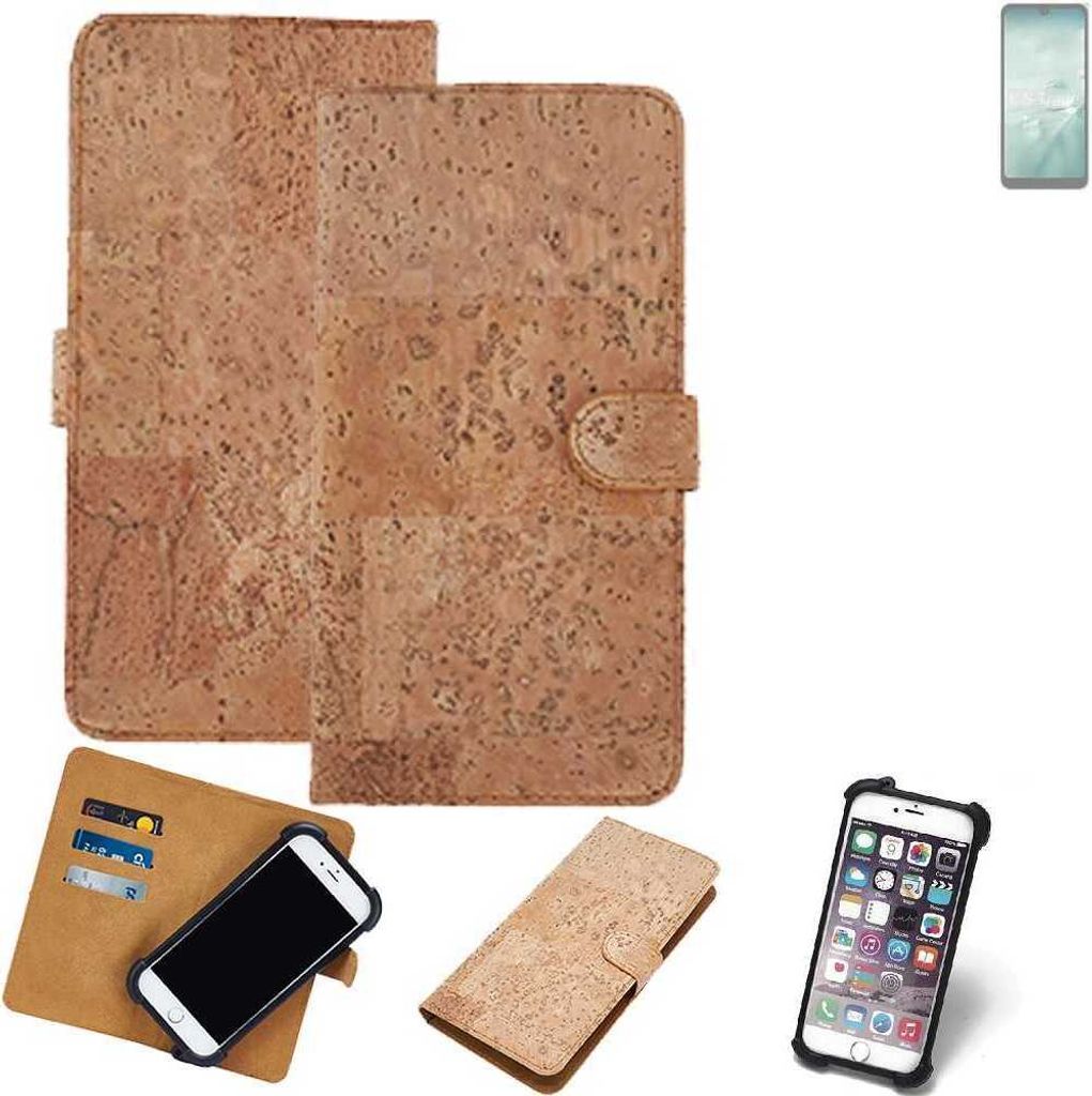K-S-Trade Hülle kompatibel mit Sharp Aquos Wish4 Kork Handyhülle Cover Schutzhülle TPU Case Bumper in Hellbraun, (1x)