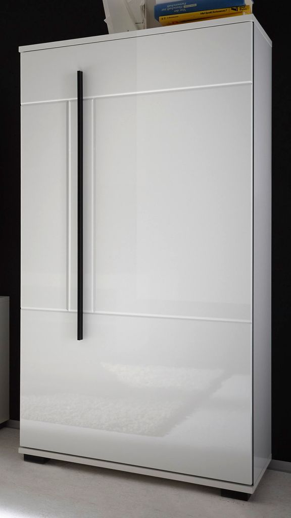 Kommode "Design-D" in weiß Hochglanz Anrichte 60 x 126 cm
