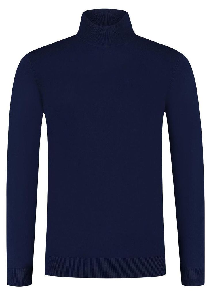 GENTS - Rollkragenpullover marineblau - Viskose Nylon - Blauw - Größe XL/XL