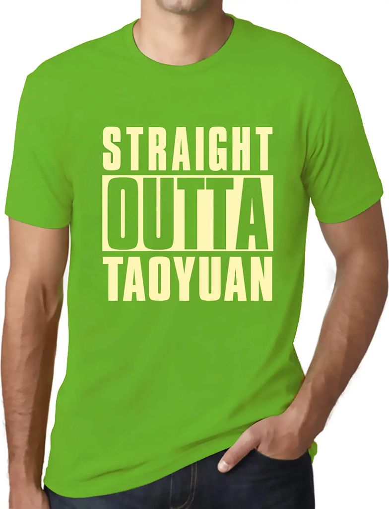 Herren Grafik T-Shirt Direkt aus Taoyuan – Straight Outta Taoyuan – Öko-Verantwortlich Vintage Jahrgang Kurzarm Lustige Druck Geburtstag Gesch...