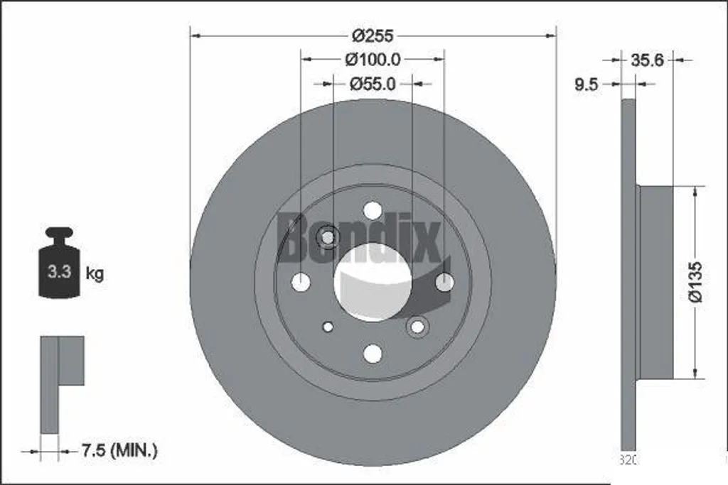 Disque de Frein BENDIX BDS2295 Haute Endurance N24326251 Mazda MX-5