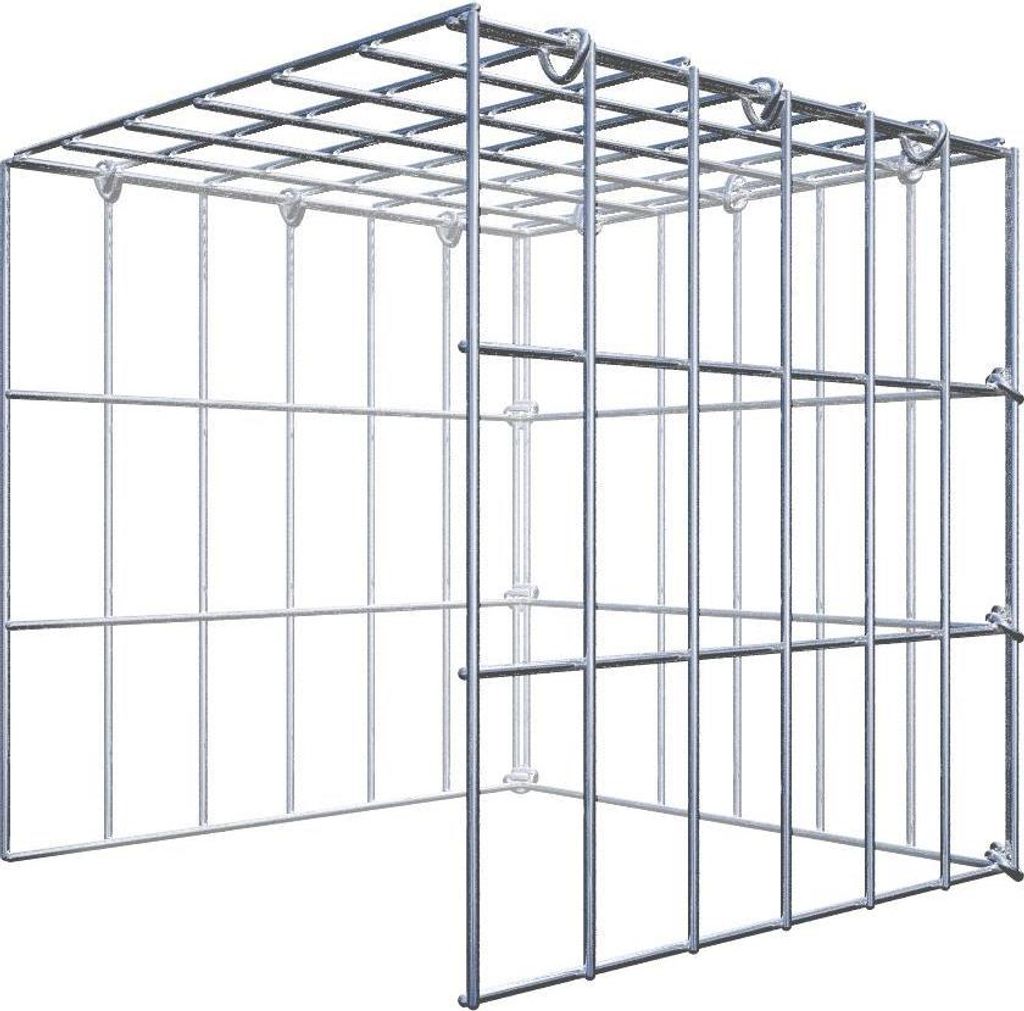 Anbaugabione Typ 4 30 cm x 30 cm x 30 cm (L x H x T), Maschenweite 5 cm x 10 cm, C-Ring