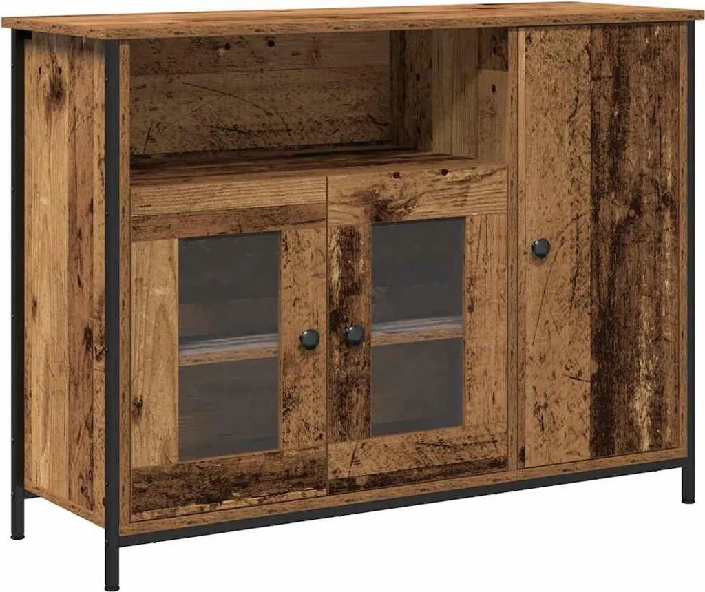 Madia in Legno Massello Antico 100x35x75 cm - Mobile Multiuso
