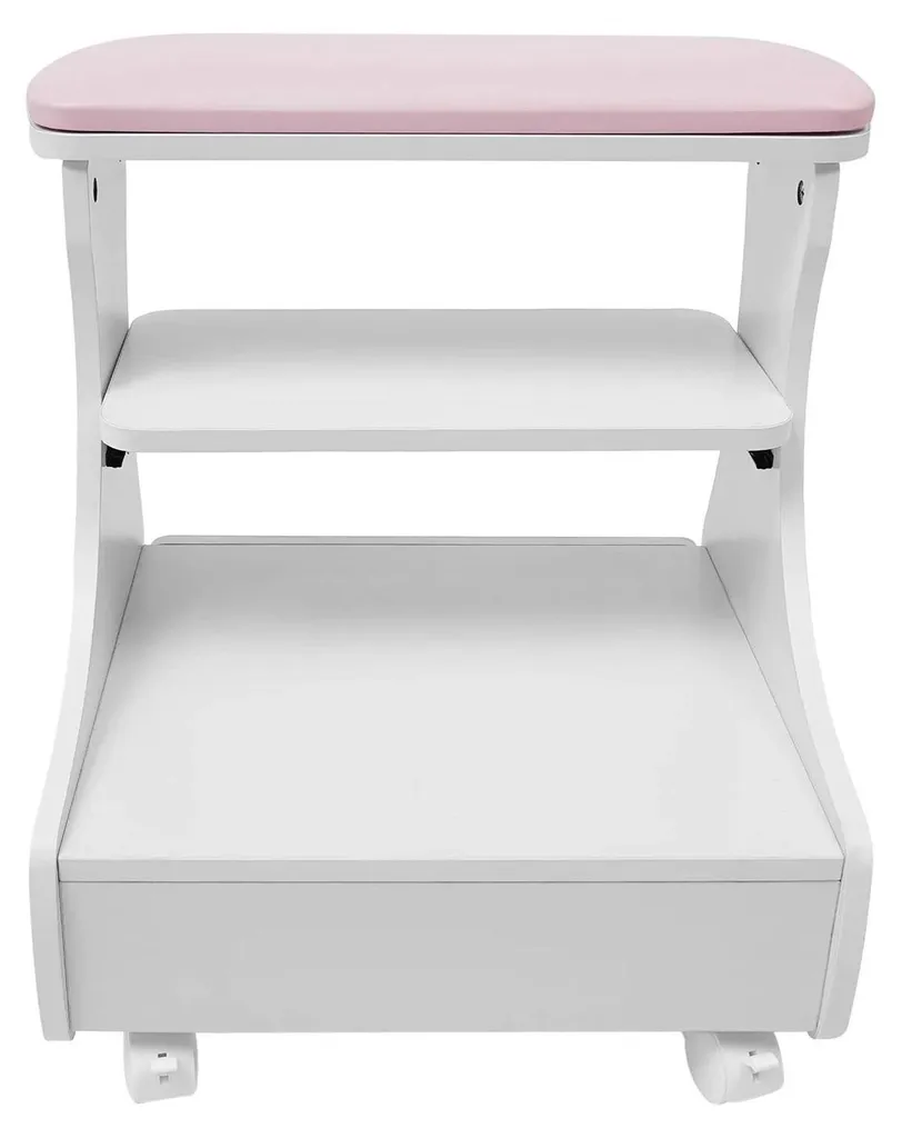 Chariot de pédicure ergonomique rose - Évitez le mal de dos en institut