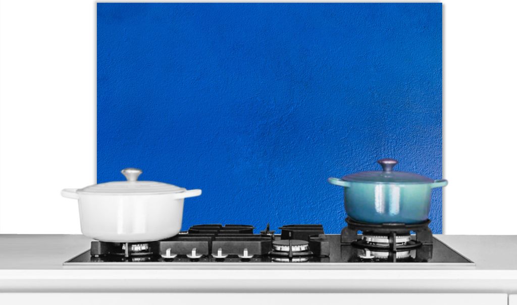 KitchenYeah Spritzschutz Küche - Küchenrückwand - Wandschutz für Herd und Spüle - Wand - Farbe - Blau 90x60 - Alu-Dibond (Alternative zum S...