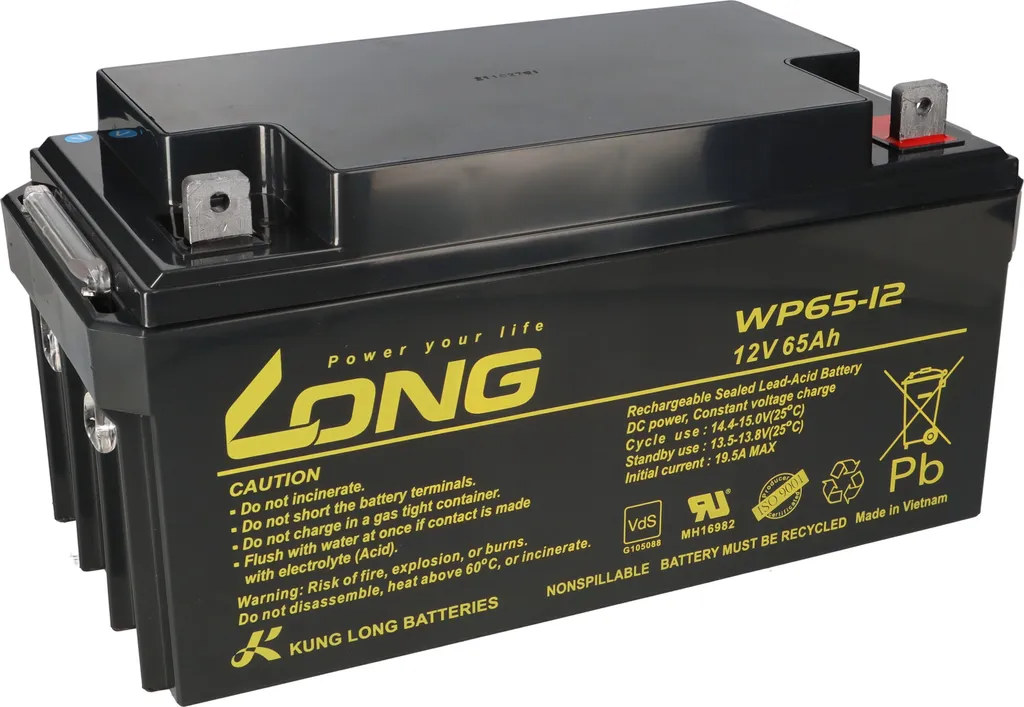Batterie Kung Long WP65-12 12V 65Ah étanche et sans entretien AGM