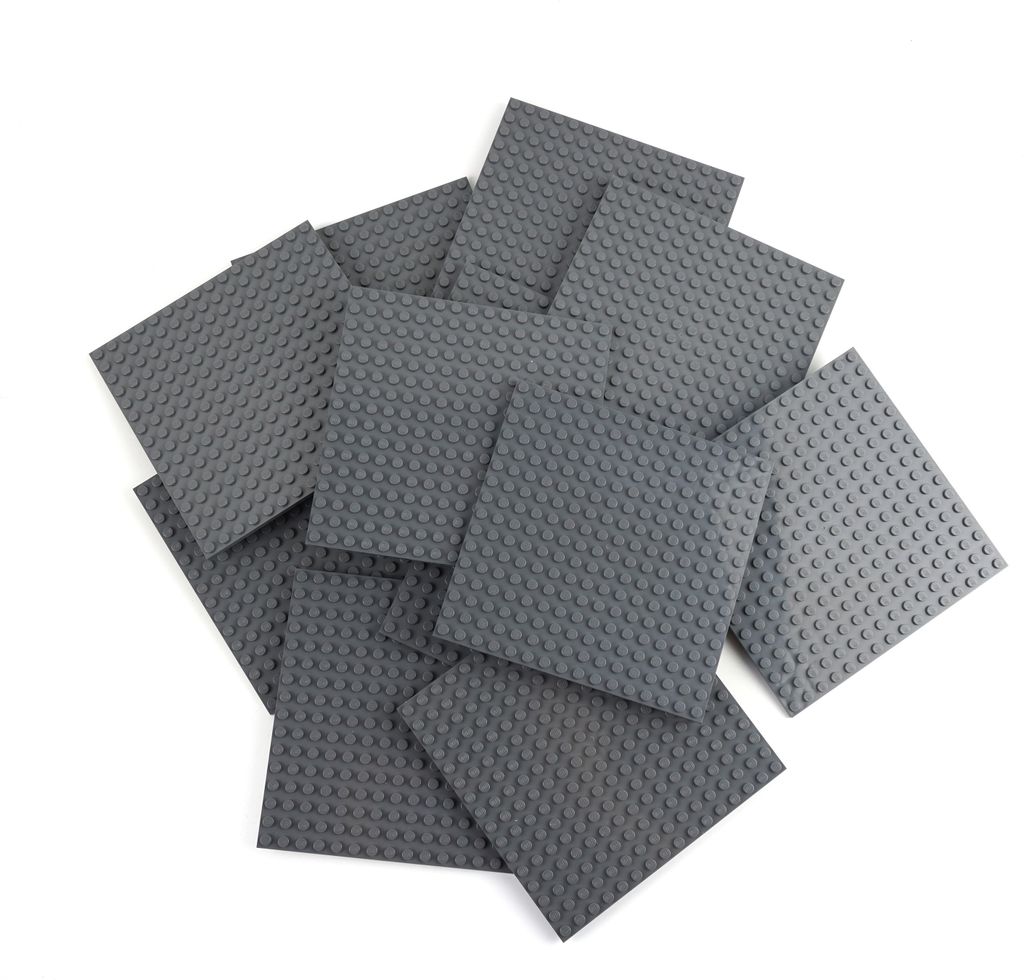 LEGO 16x16 Platten Bauplatten Dunkelgrau Beidseitig bebaubar - 91405 NEU! Menge 12x