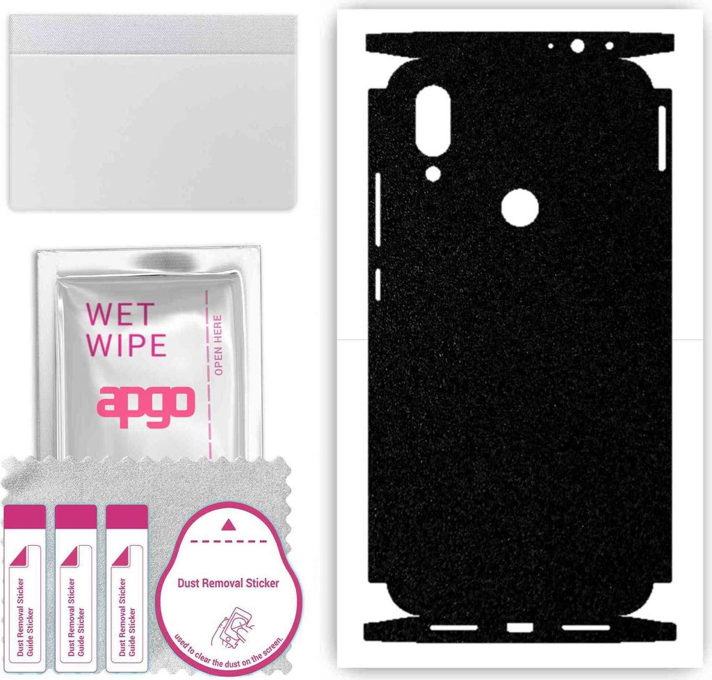 apgo Rückseite + Seiten Schutzfolie, Skin, kompatibel mit Xiaomi Redmi 7, Hinten Displayschutzfolie aus Vinylfolie, kratzfest, einfache Montage - ...