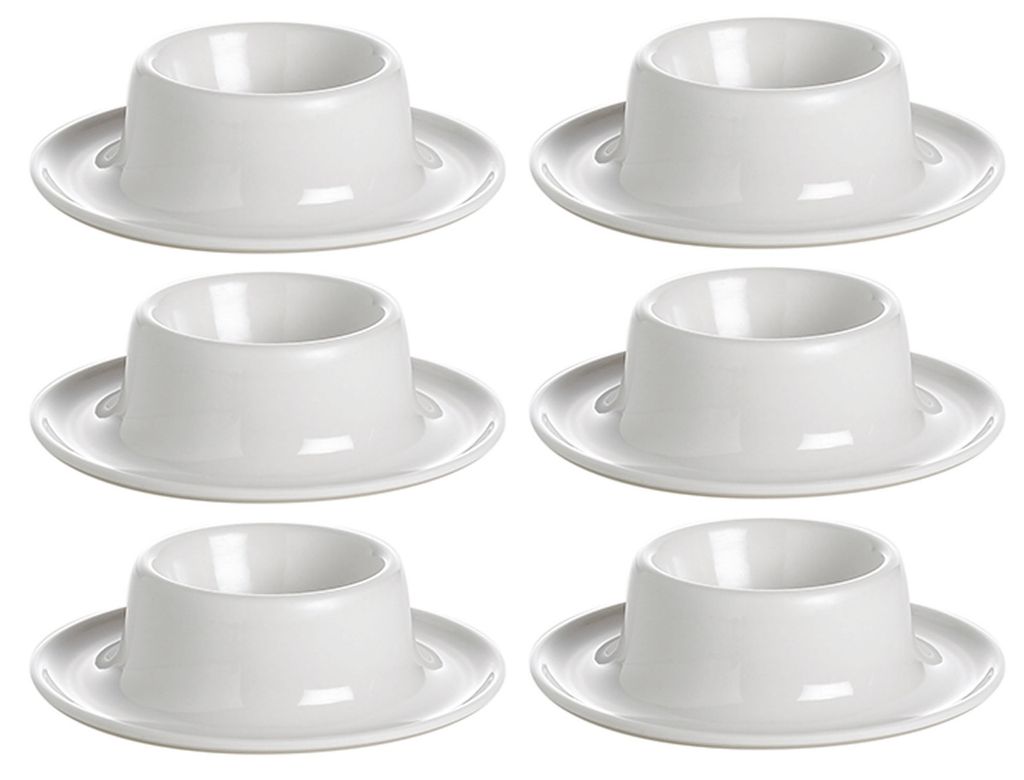 Eierbecher Weiss Melamin 6er Set