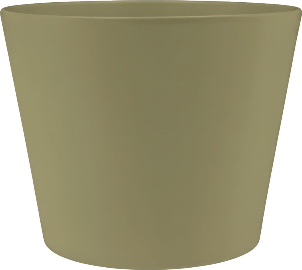 Leni Vasa Blumentopf Keramik Übertopf rund konisch Ø 27cm Kapern/grün matt Hydrokultur Pflanztopf für Zimmerpflanzen Outdoor Indoor
