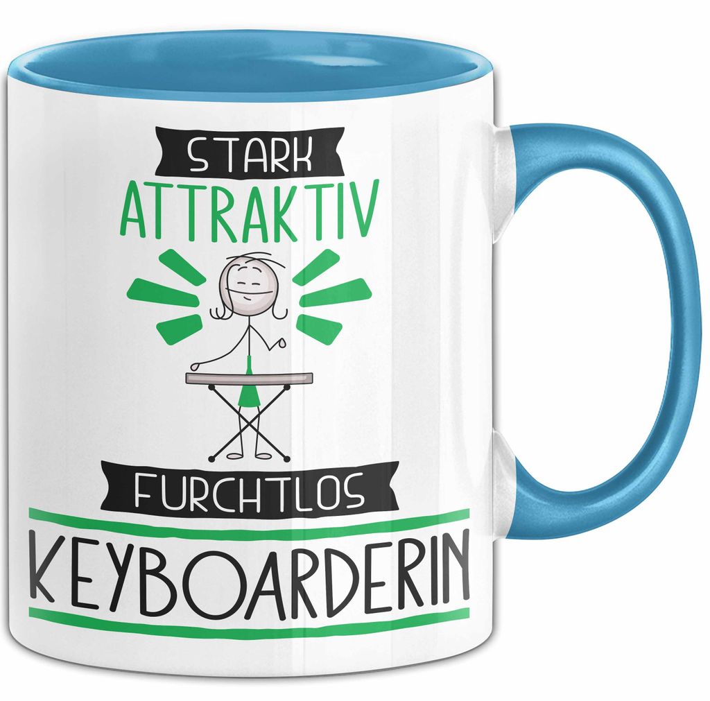 Keyboarderin Tasse Geschenk Becher Stark Attraktiv Furchtlos Keyboarderin Lustige Geschenkidee (Blau)