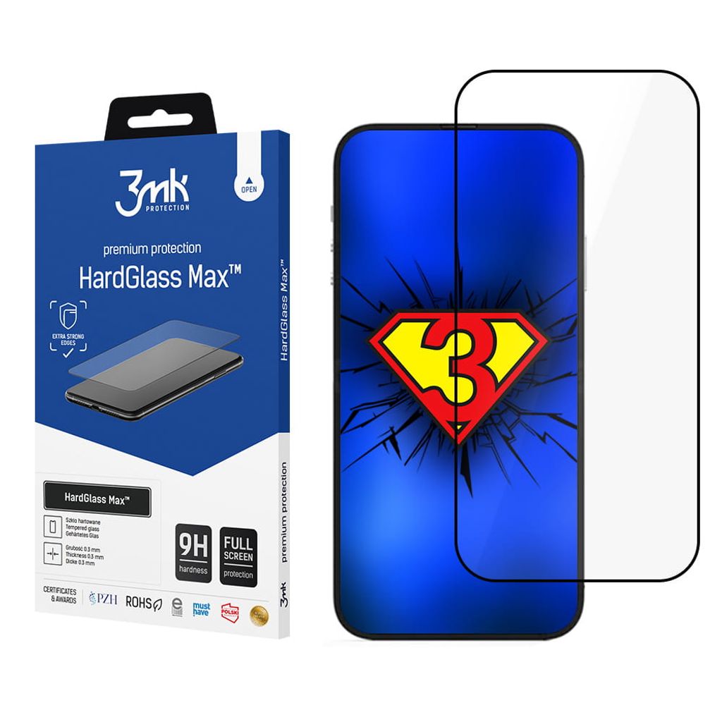 3mk Display Gehärtetes Glas HardGlass Max für Apple iPhone 14 Pro Max 0,3mm 9H