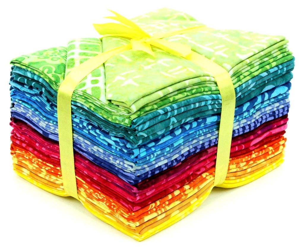 Baumwoll-Batik-Stoffbündel – Fat Quarter – Regenbogen Produktbild 