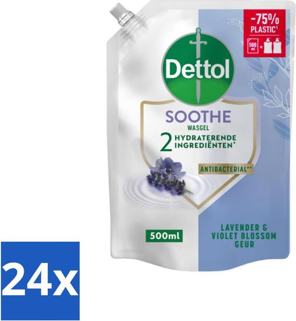 Dettol Handseife Nachfüllpackung - Soothe - Lavendel & Veilchenblüte - 500 ml - Vorteilspack - 24 Stücke