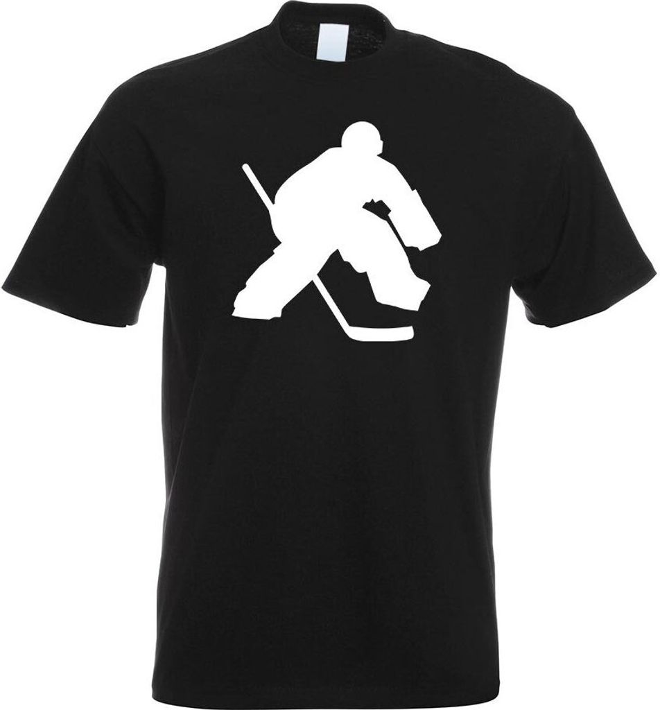 Kiwistar - T-Shirt - schwarz - Eishockey Puck Spieler Figur Motiv Bedruckt Funshirt Design Print - mit Motiv Bedruckt - Funshirt Design - Sport - F...