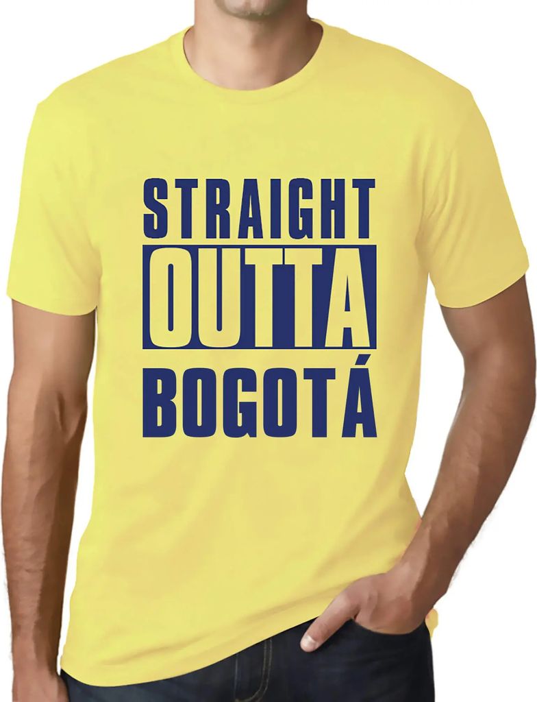 Herren Grafik T-Shirt Straight Outta Bogotá Öko-Verantwortlich Vintage Jahrgang Kurzarm Lustige Druck Geburtstag Geschenk Mann