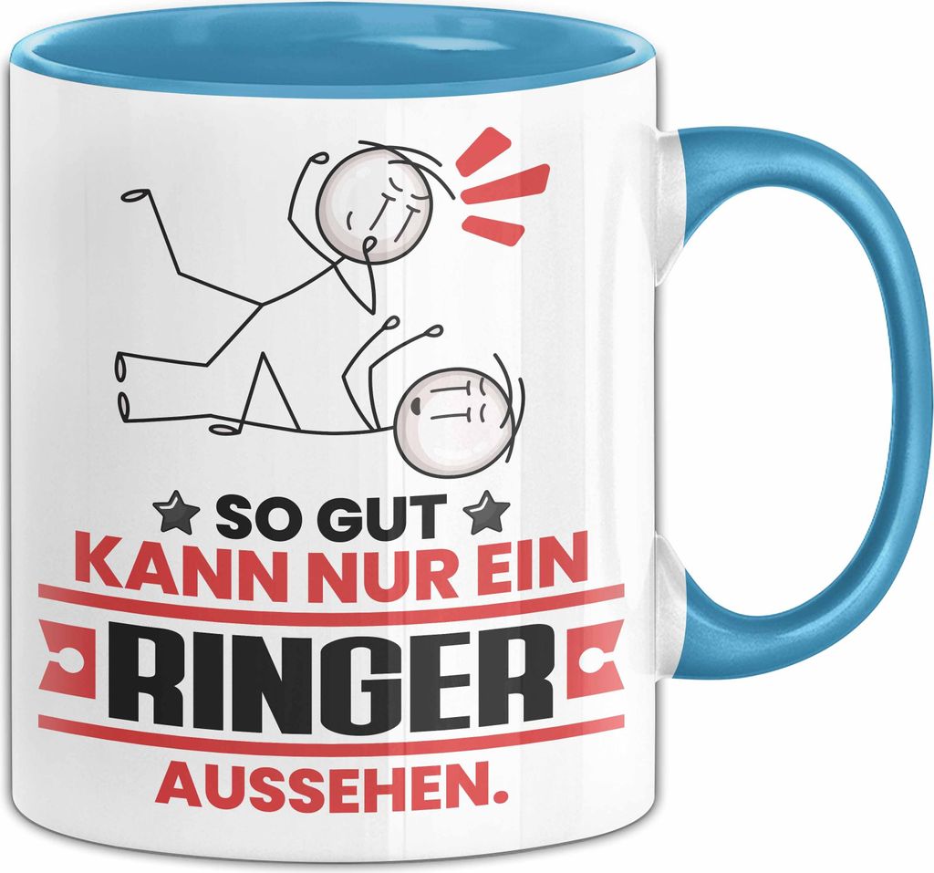 Ringer Geschenk Tasse So Gut Kann Nur Ein Ringer Aussehen Geschenkidee Kaffee-Becher (Blau)