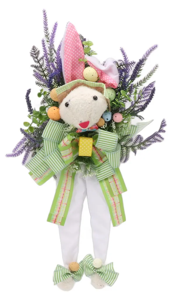 Lapin de Pâques artificiel léger pour mur et bureau - Pack de 2 pièces
