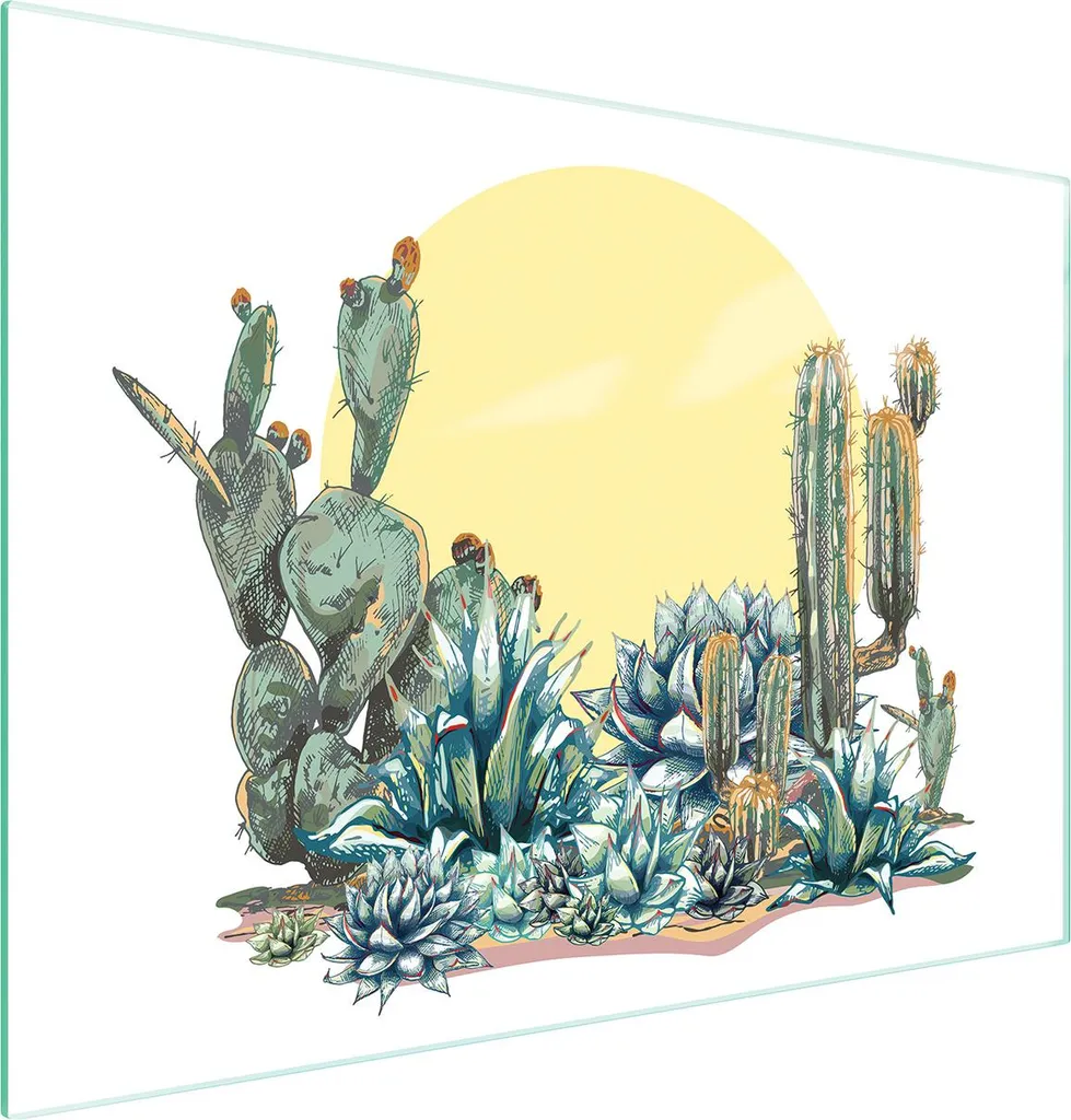 Tagliere in vetro 40x30 cactus