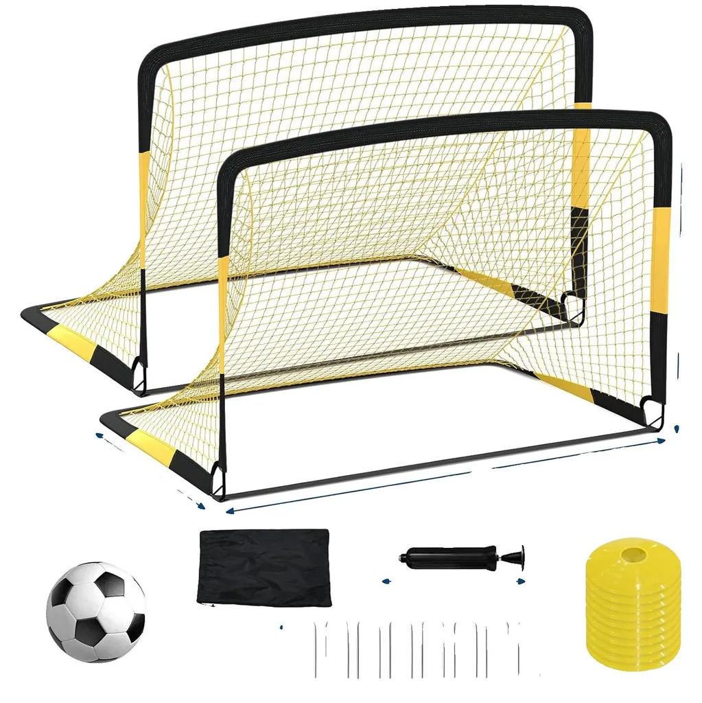 But de foot pliable 6x4 pieds ultra résistant, design jaune et noir pro