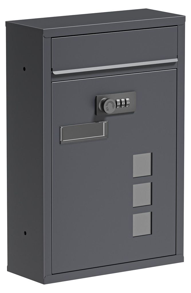 Wiltec Briefkasten anthrazit 215x320x90mm Briefkasten mit Produktbild 