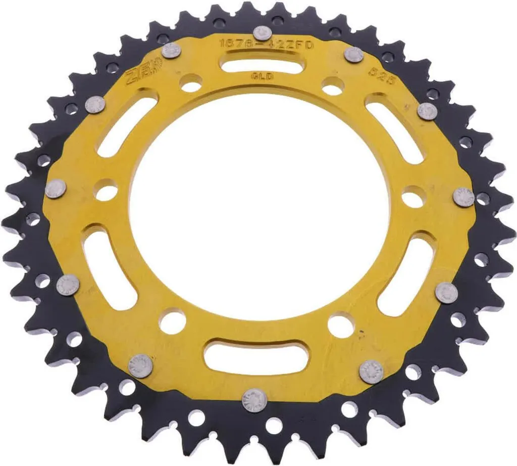 Couronne arrière de transmission 42 dents 525 ZF Dual bicolore or