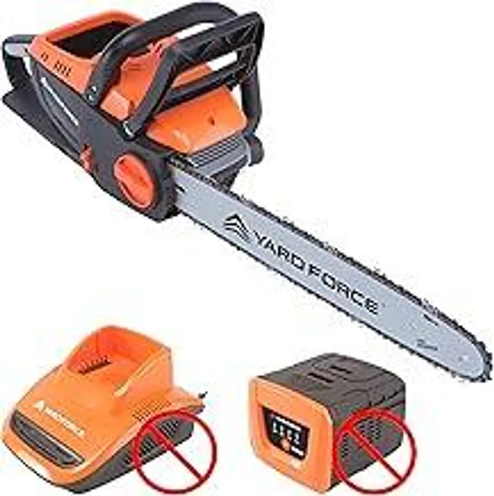 Yard Force - Motosega professionale a batteria 40 V | incl. batteria da 2,5 Ah e caricabatteria | Freno antirimbalzo | Guida catena Oregon con tensionamento senza attrezzi | Lunghezza di taglio 35 cm