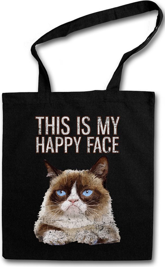 Urban Backwoods This Is My Happy Face, Stofftasche, Farbe: Produktbild 
