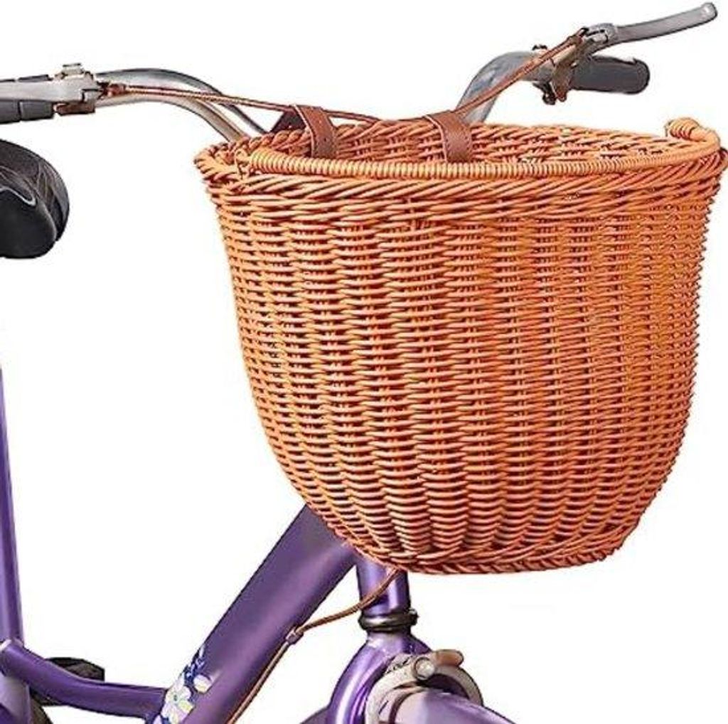 Robuster Lenker-Fahrradkorb für Hunde, 35x24x25 cm, wetterfest, wasserdicht, handgewebt, mit verstellbaren Riemen