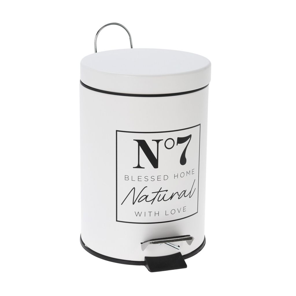 Excellent Houseware Abfalleimer, Metall, 17x24,5 cm, 3 l, weiß