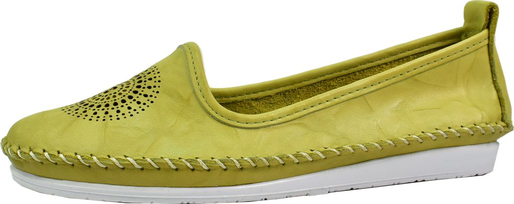 Andrea Conti 0023410 Damen Ballerina Mokassins Leder Slipper, Größe:42 EU, Farbe:Grün