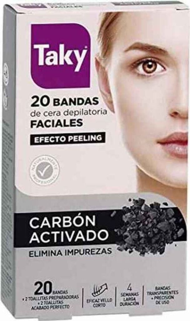 Taky uhlíkové Activado voskové pásiky na tvár 20 kusov Obrázok produktu 