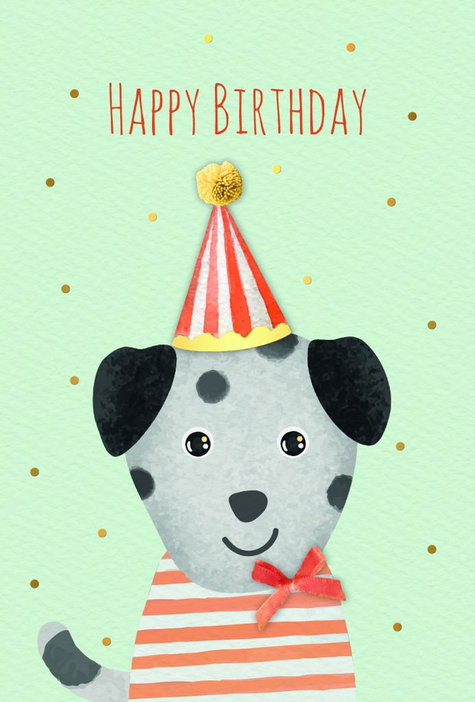 Geburtstag Handmade Happy Birthday Hund Glückwunschkarte mit Umschlag