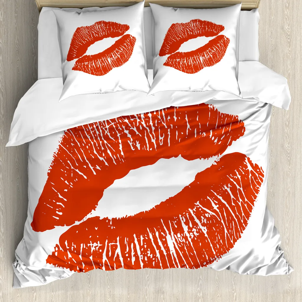 Housse de couette 155x220 cm pour chambre d'ado design Grunge Vermillon