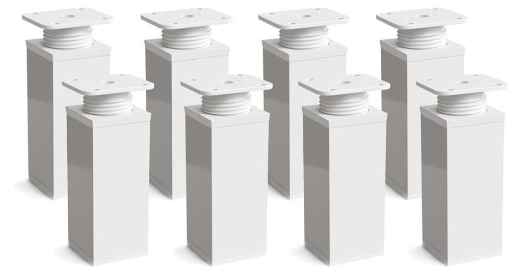 8er Set sossai moderne Möbelfüße in Weiß 60mm Produktbild 