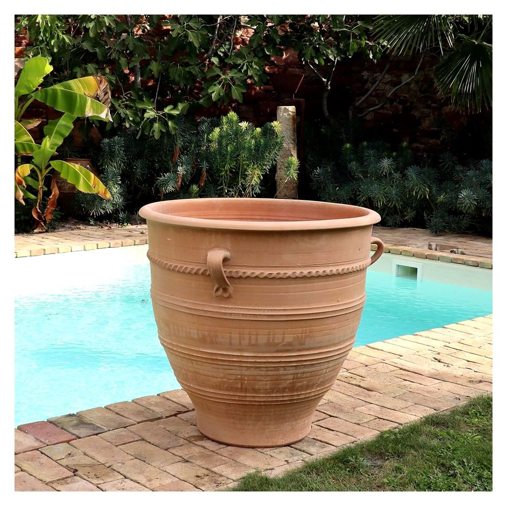 Palatina-Keramik | XXL Terracotta Pflanzkübel Übertopf | 80 cm hoch | winterfester Blumenkübel Pflanztopf Garten Balkon Außen Rosa 80 cm