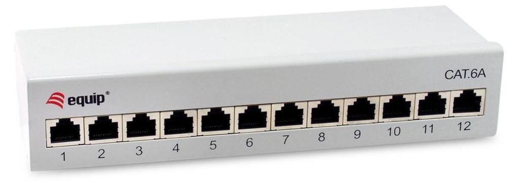 Equip Patchpanel 12x RJ45 Cat6A FTP 1HE Premium hellgrau