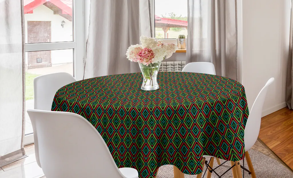 Tovaglia Rotonda 150cm ABAKUHAUS | Stile Etnico per Casa e Cucina