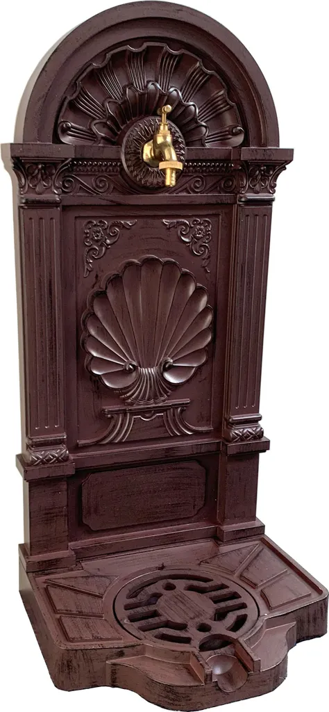 Point d'Eau de Jardin 82 cm Design Nostalgie en Fonte Marron Antique