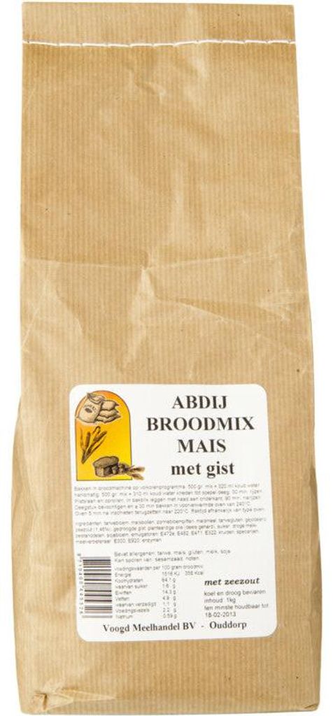 Abdij Broodmix Mais 1000g – Natürliche Maisbrot Backmischung für knuspriges Brot