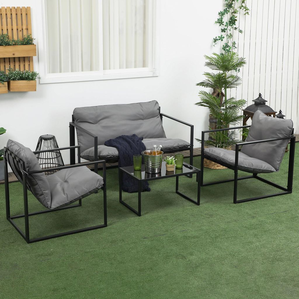 Sweiko Gartenmöbel-Set, 1 Glastisch, 2 Sessel. 1 Sofa, Produktbild 